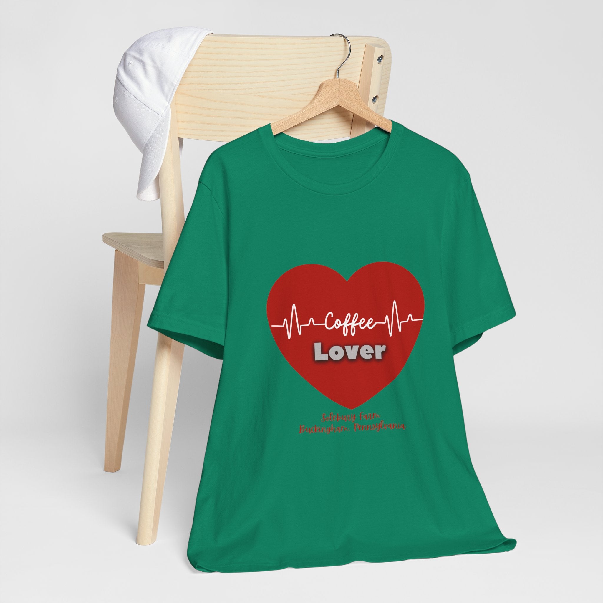 Coffee Lover Heartbeat Tee | Gift for Coffee Lovers, Brewed with Love, Casual T-Shirt, Perfect for Birthdays, Coffee Shop Days