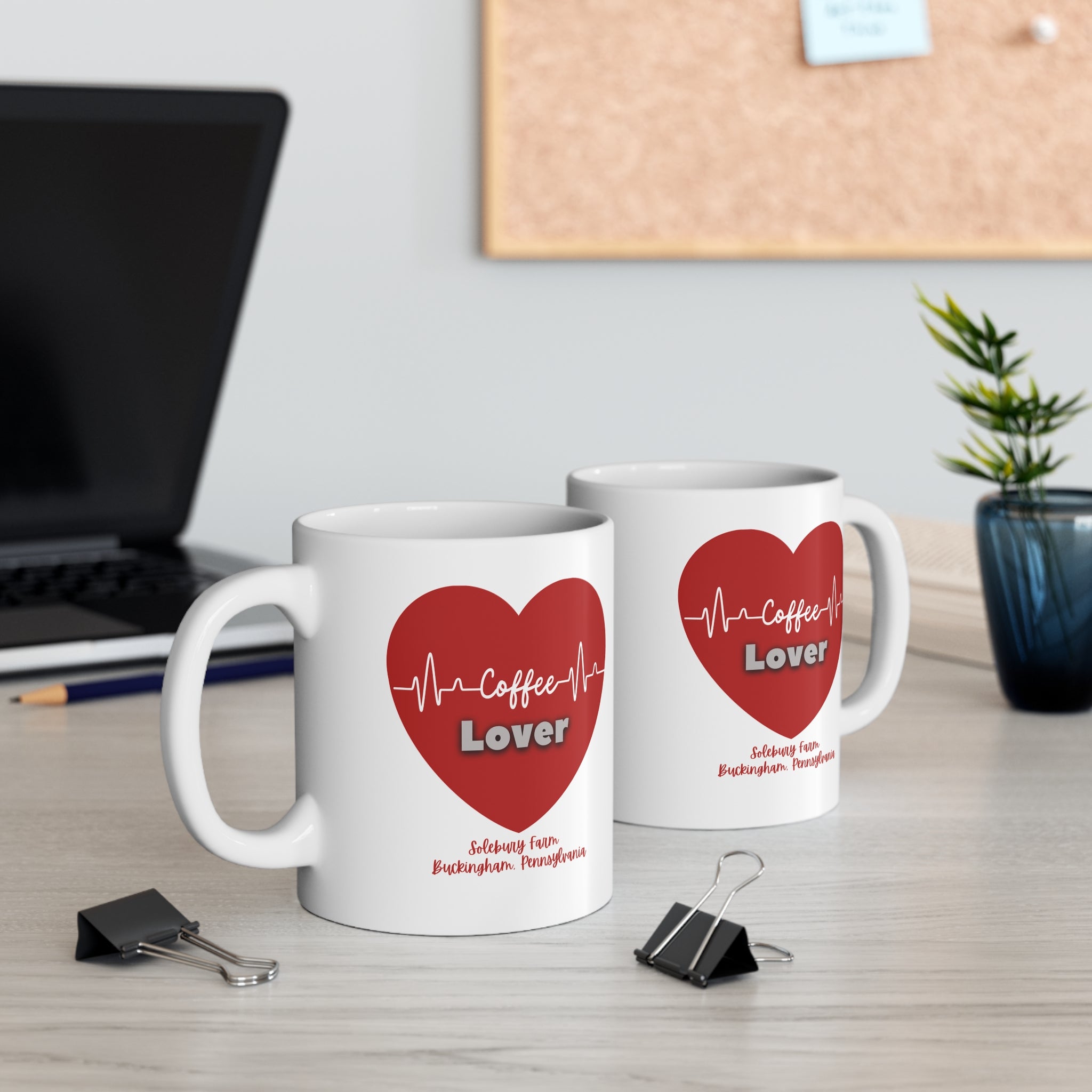 Heartbeats & Coffee: 11oz Love Mug | Perfect Gift for Coffee Lovers | Heartbeat Design | Valentine's Day | Couple's Gift | Home or Office