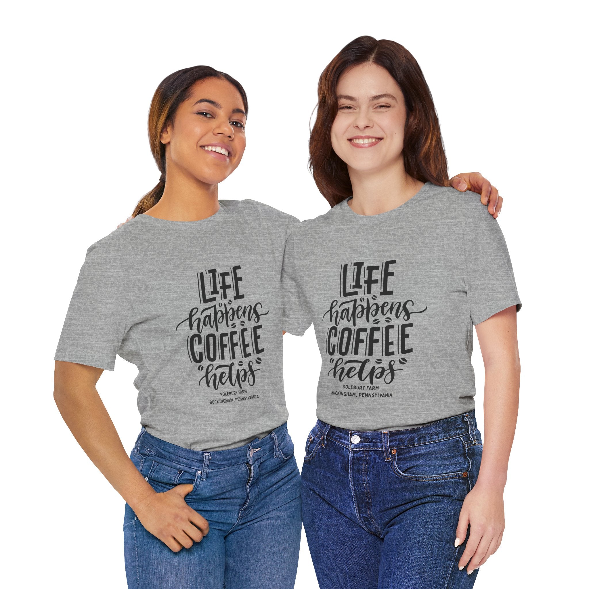 Unisex Coffee Quote Tee - Perfect Gift for Cafe Lovers, Birthday, Casual Wear, Coffee Enthusiasts, Life Happens T-Shirt