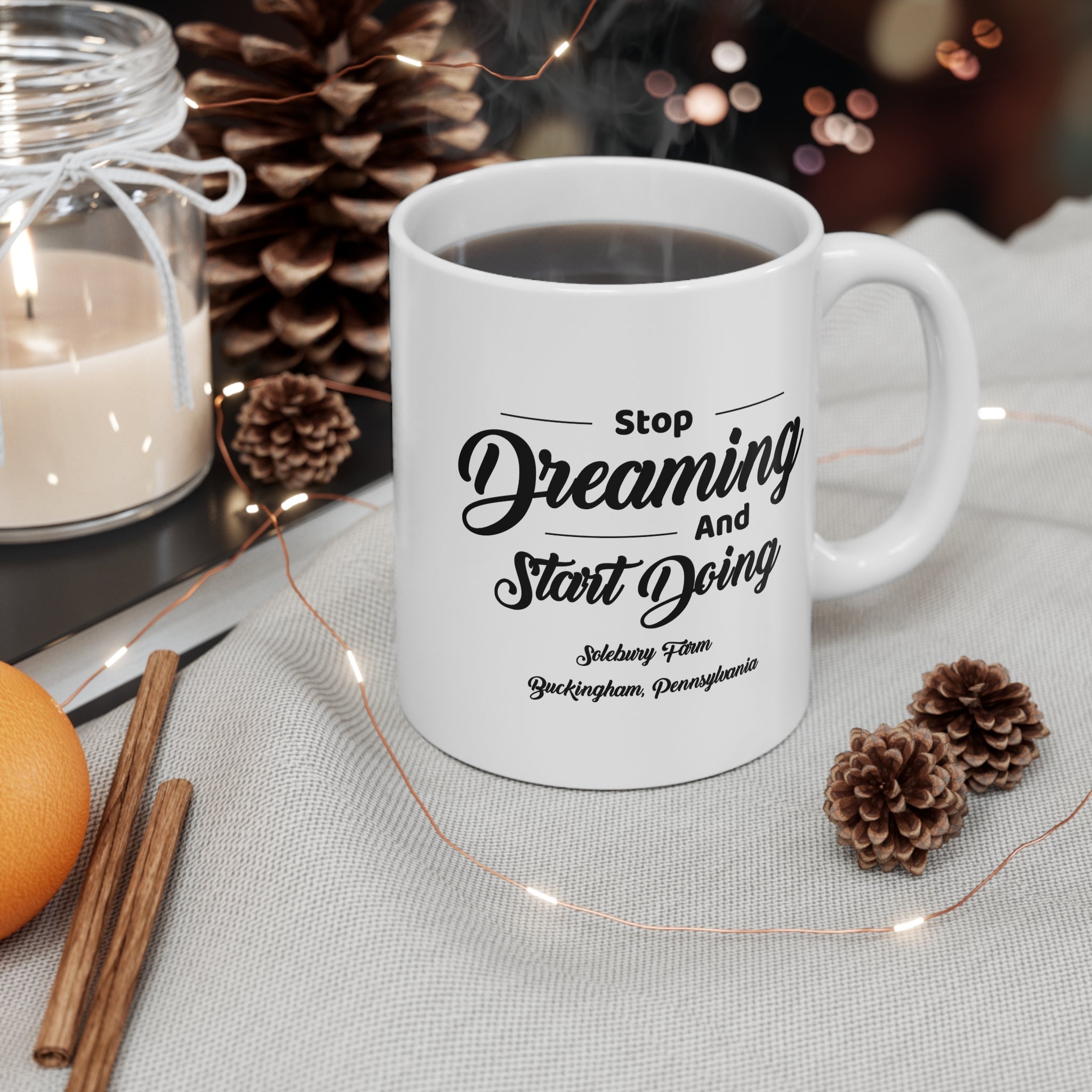 Motivational Mug – Stop Dreaming and Start Doing| Inspirational Coffee Cup, Gift for Dreamers, Office Decor, Unique Present