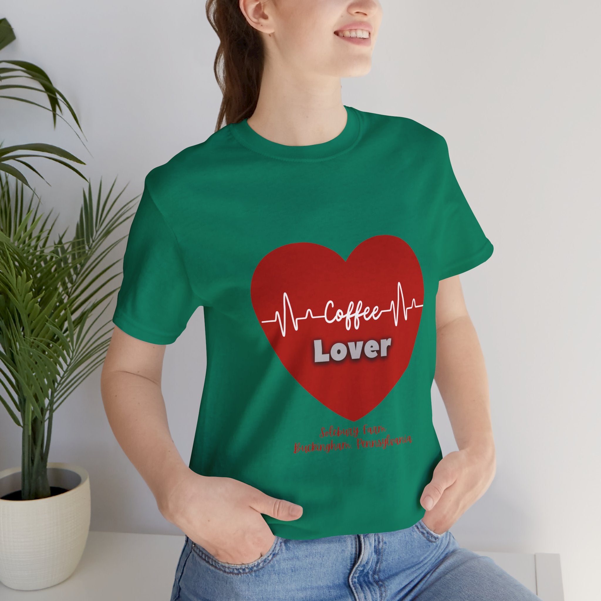 Coffee Lover Heartbeat Tee | Gift for Coffee Lovers, Brewed with Love, Casual T-Shirt, Perfect for Birthdays, Coffee Shop Days