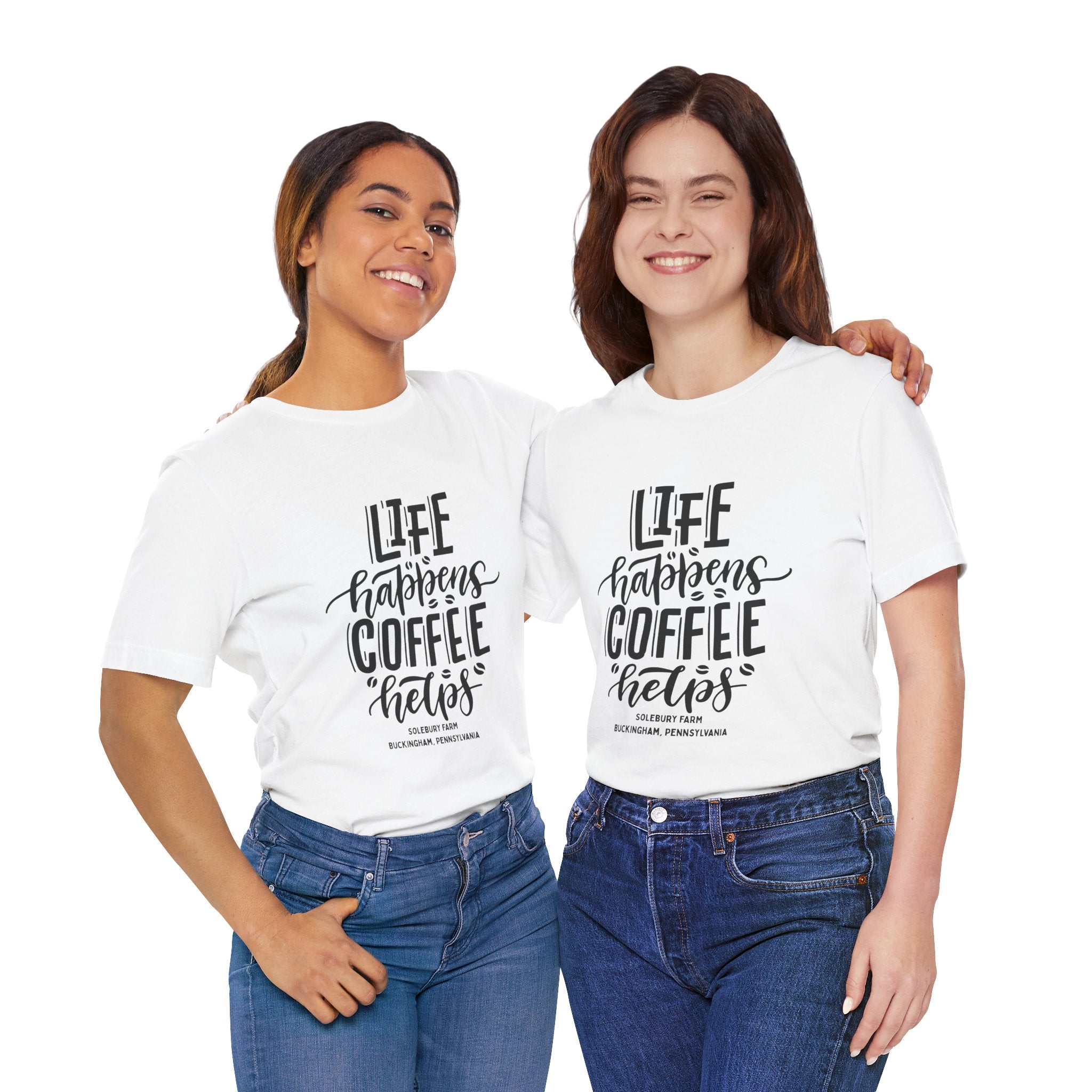 Unisex Coffee Quote Tee - Perfect Gift for Cafe Lovers, Birthday, Casual Wear, Coffee Enthusiasts, Life Happens T-Shirt