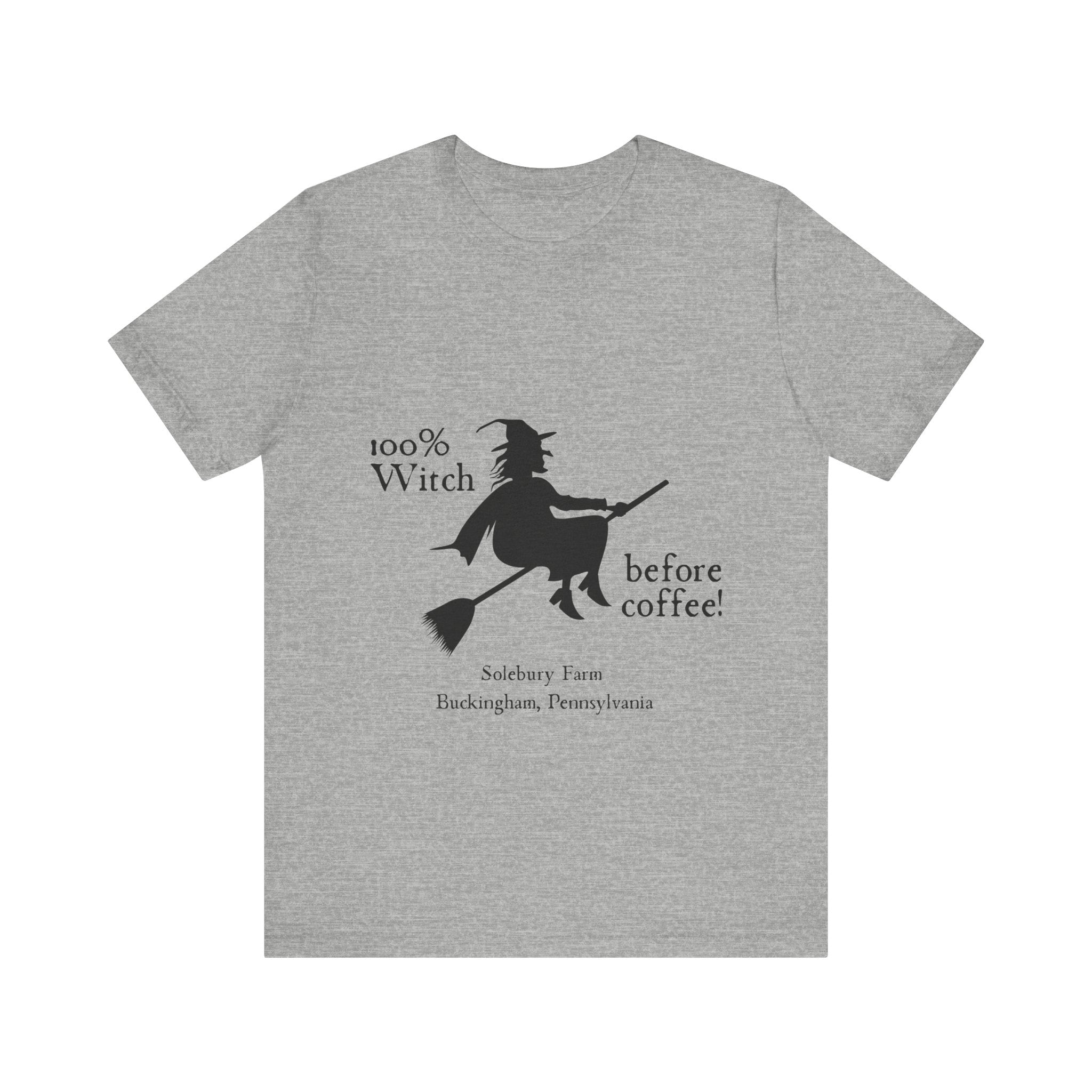 100% Witch Before Coffee Tee, Funny Witch Shirt, Halloween T-Shirt, Gift for Coffee Lovers, Unisex Jersey Tee