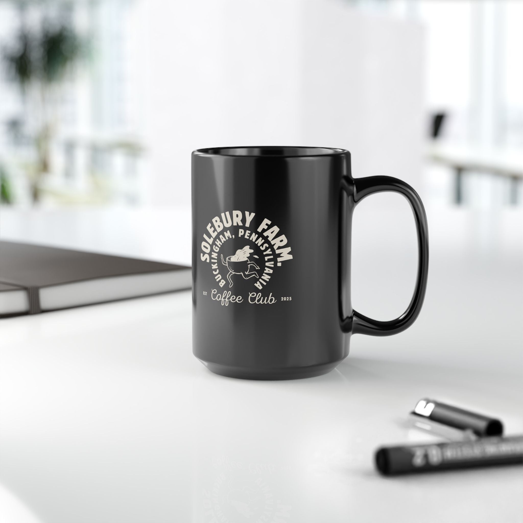 Solebury Coffee Club Black Mug | Custom Coffee Mug | Coffee Lover Gift | Home Office Decor | Funny Coffee Mug | 11oz, 15oz