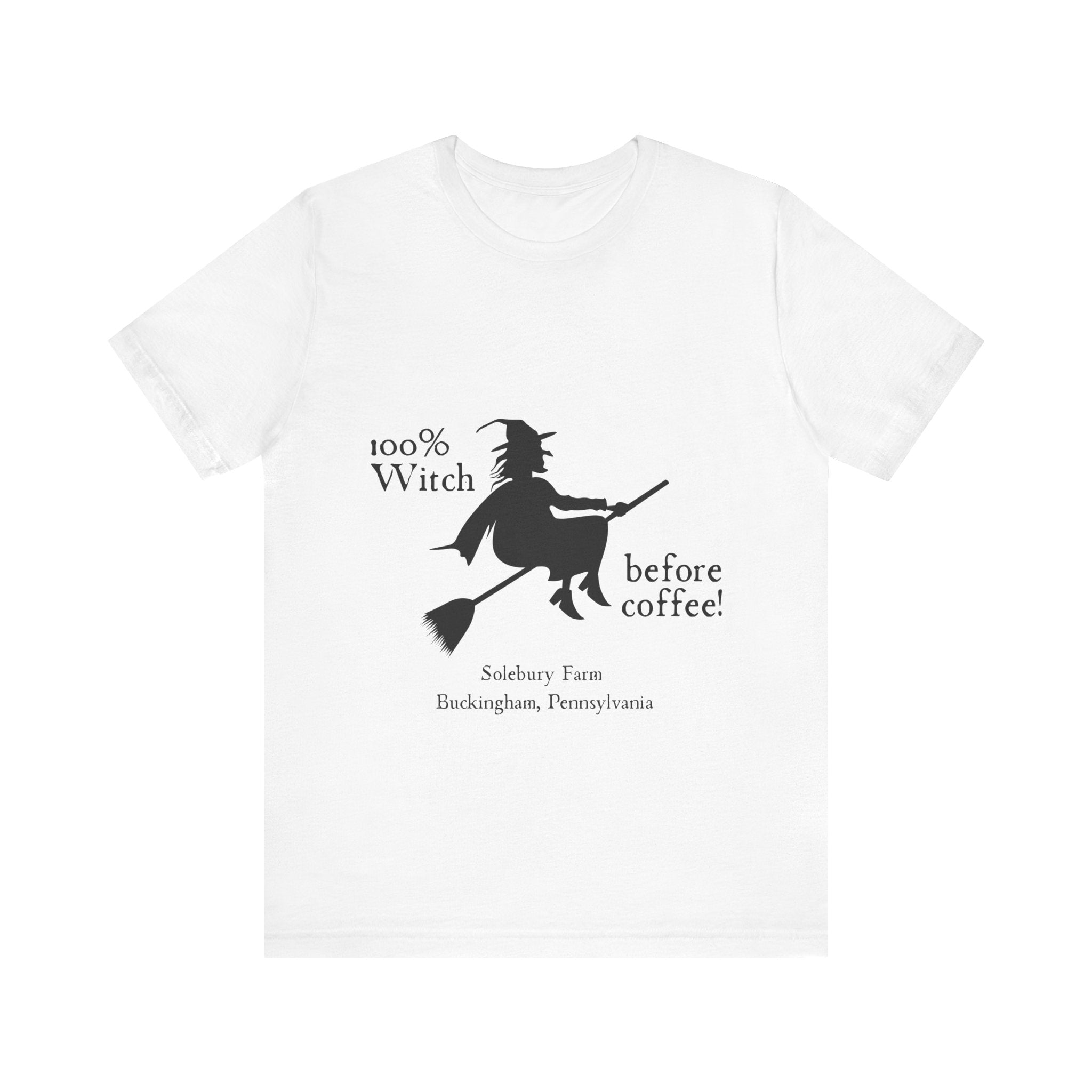 100% Witch Before Coffee Tee, Funny Witch Shirt, Halloween T-Shirt, Gift for Coffee Lovers, Unisex Jersey Tee