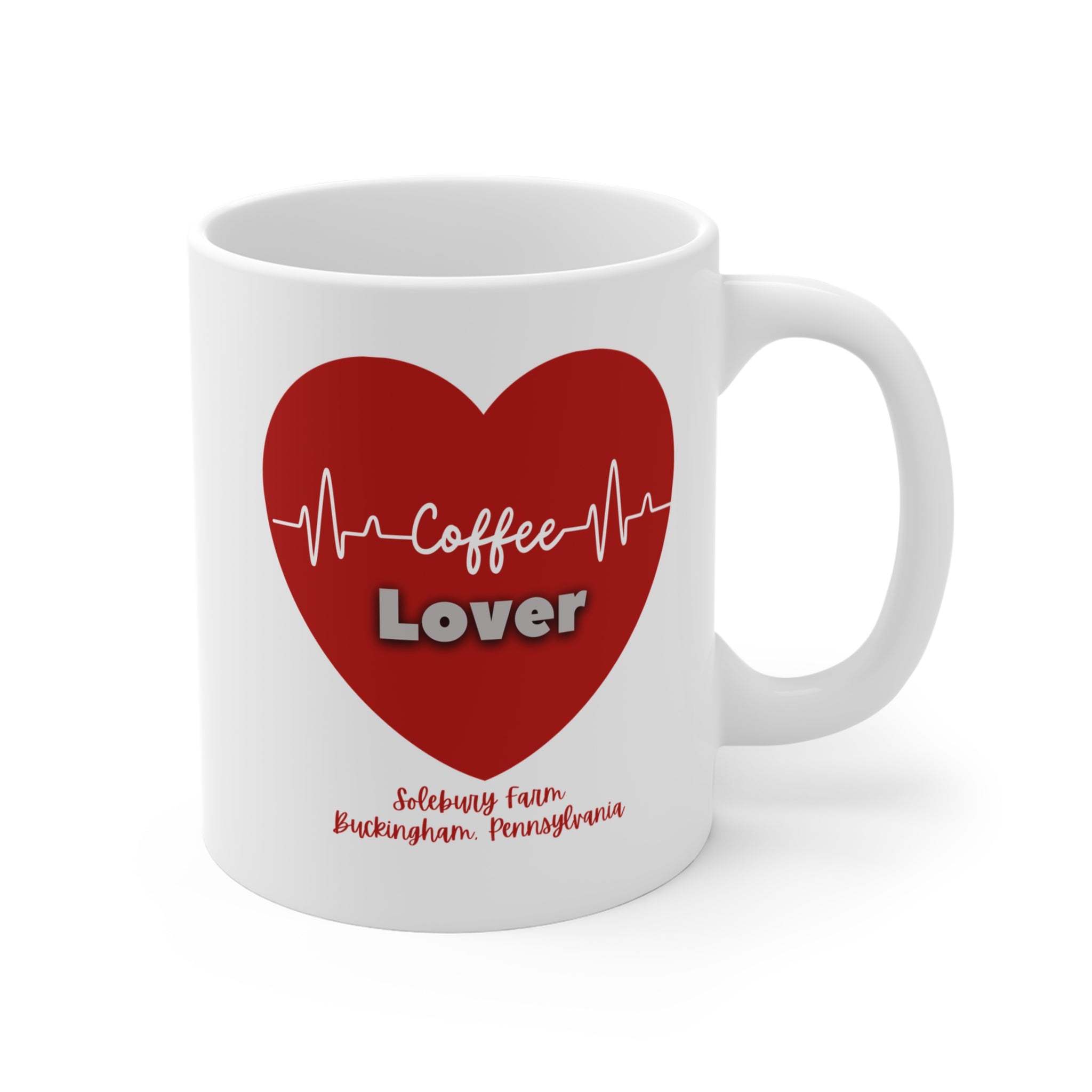 Heartbeats & Coffee: 11oz Love Mug | Perfect Gift for Coffee Lovers | Heartbeat Design | Valentine's Day | Couple's Gift | Home or Office