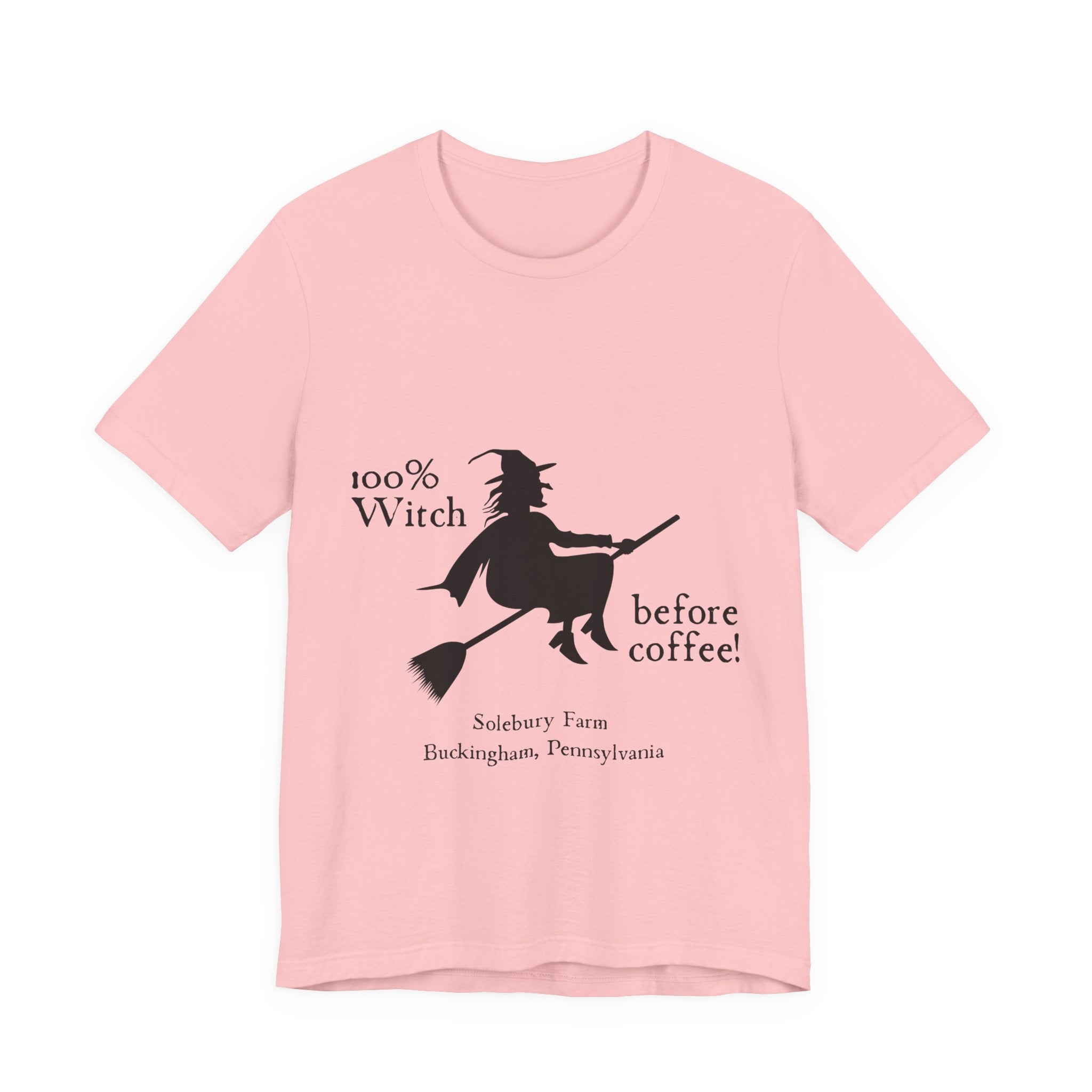 100% Witch Before Coffee Tee, Funny Witch Shirt, Halloween T-Shirt, Gift for Coffee Lovers, Unisex Jersey Tee
