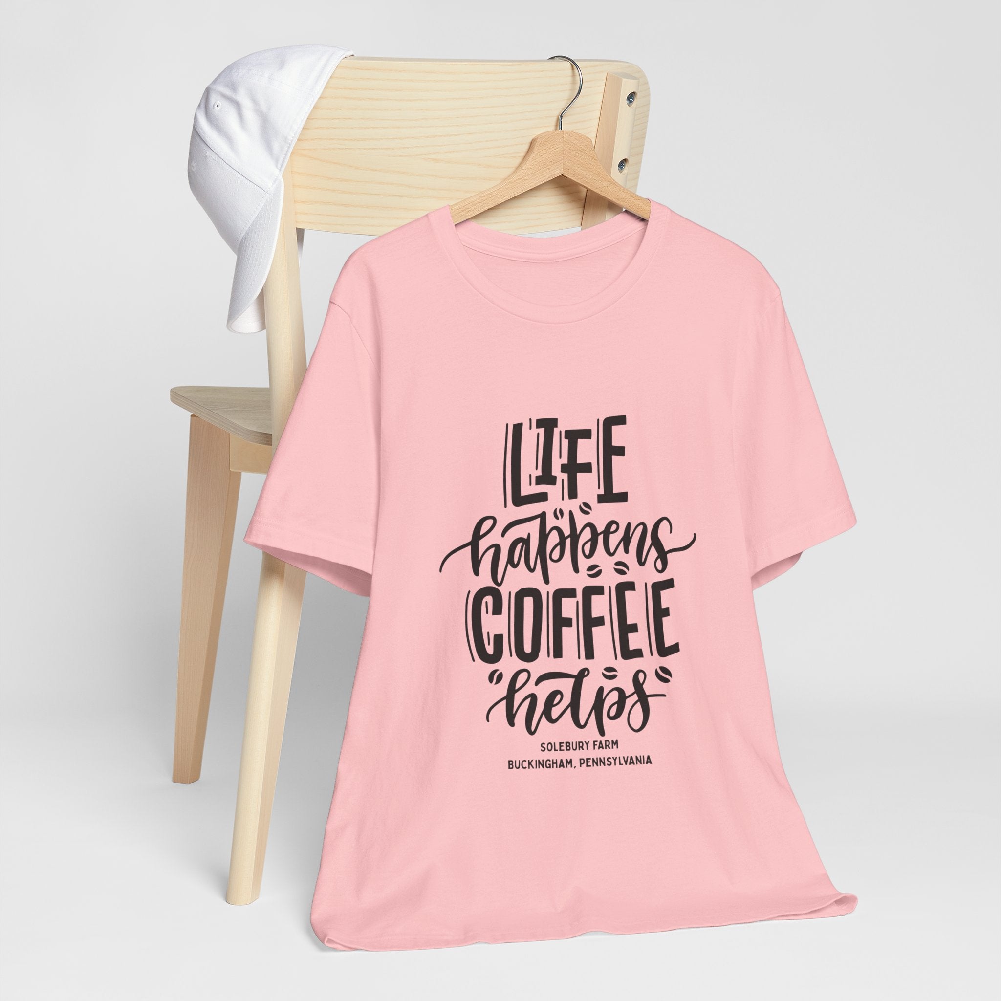 Unisex Coffee Quote Tee - Perfect Gift for Cafe Lovers, Birthday, Casual Wear, Coffee Enthusiasts, Life Happens T-Shirt