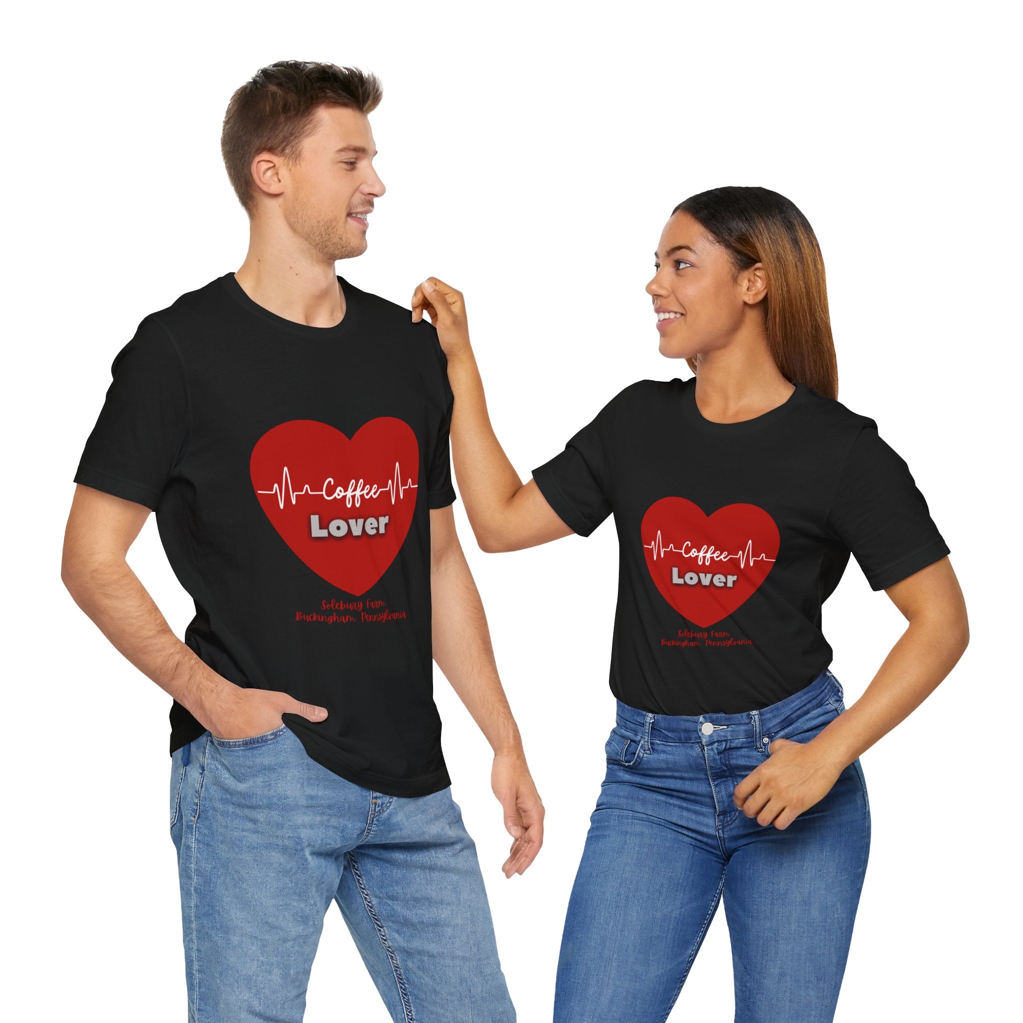 Coffee Lover Heartbeat Tee | Gift for Coffee Lovers, Brewed with Love, Casual T-Shirt, Perfect for Birthdays, Coffee Shop Days