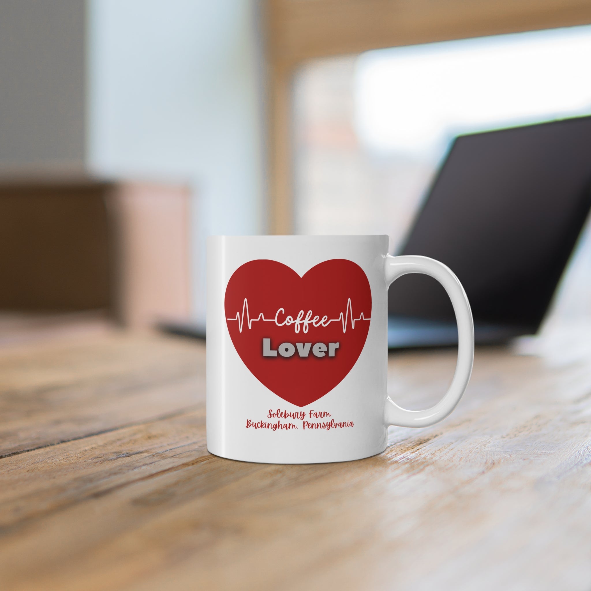 Heartbeats & Coffee: 11oz Love Mug | Perfect Gift for Coffee Lovers | Heartbeat Design | Valentine's Day | Couple's Gift | Home or Office