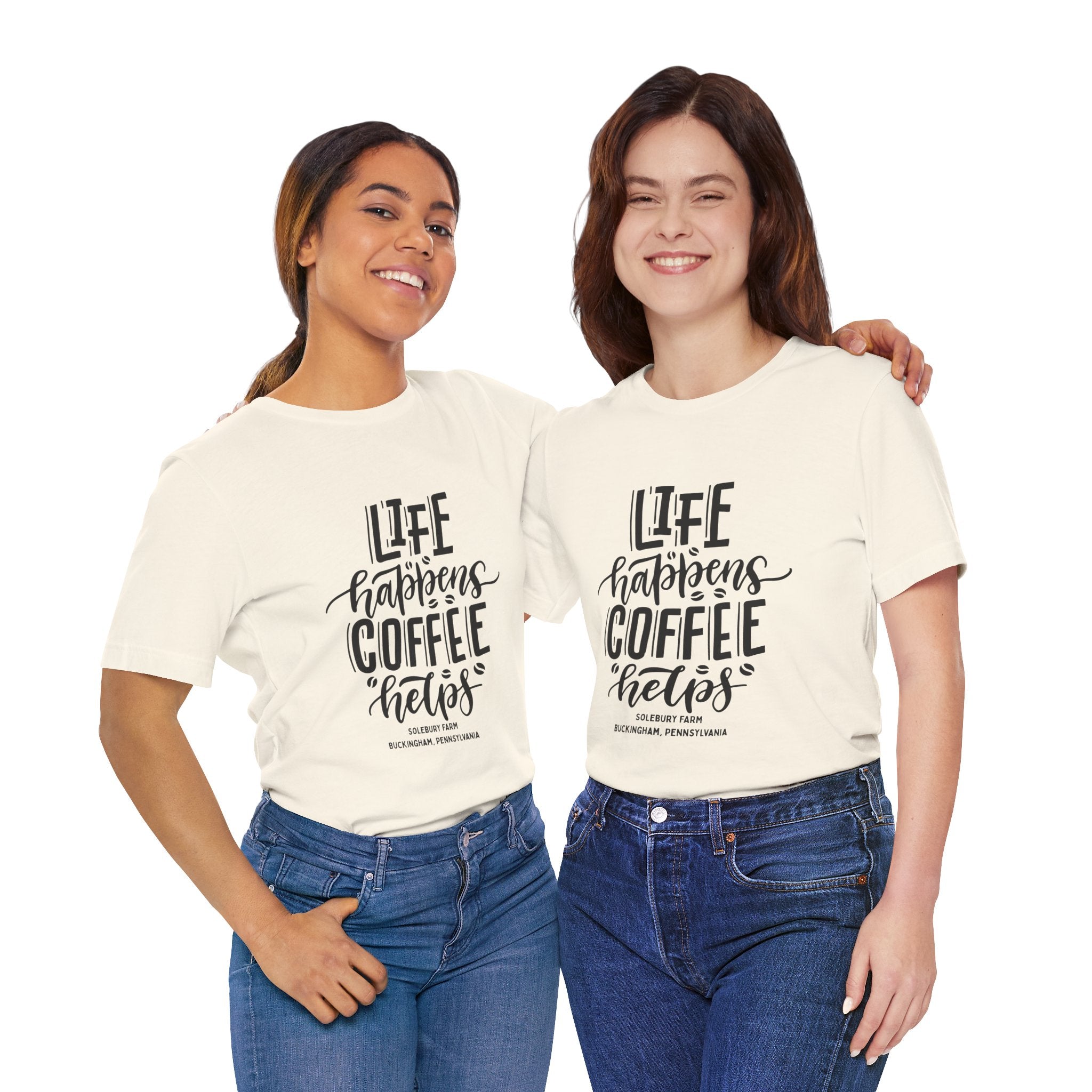 Unisex Coffee Quote Tee - Perfect Gift for Cafe Lovers, Birthday, Casual Wear, Coffee Enthusiasts, Life Happens T-Shirt