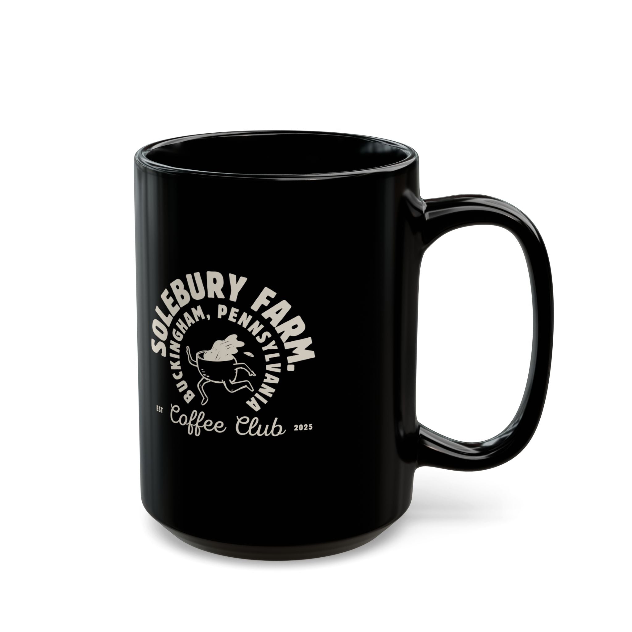 Solebury Coffee Club Black Mug | Custom Coffee Mug | Coffee Lover Gift | Home Office Decor | Funny Coffee Mug | 11oz, 15oz