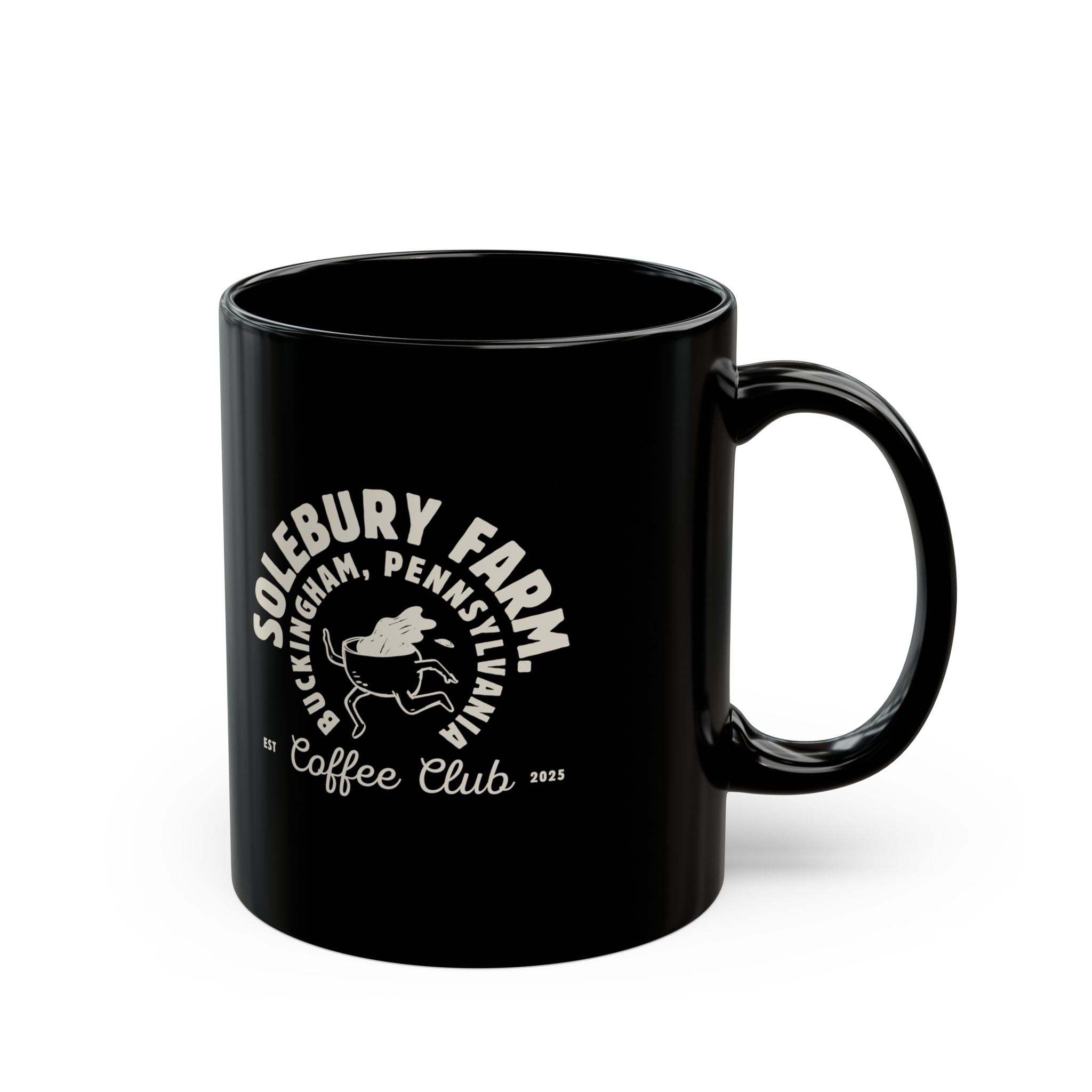 Solebury Coffee Club Black Mug | Custom Coffee Mug | Coffee Lover Gift | Home Office Decor | Funny Coffee Mug | 11oz, 15oz