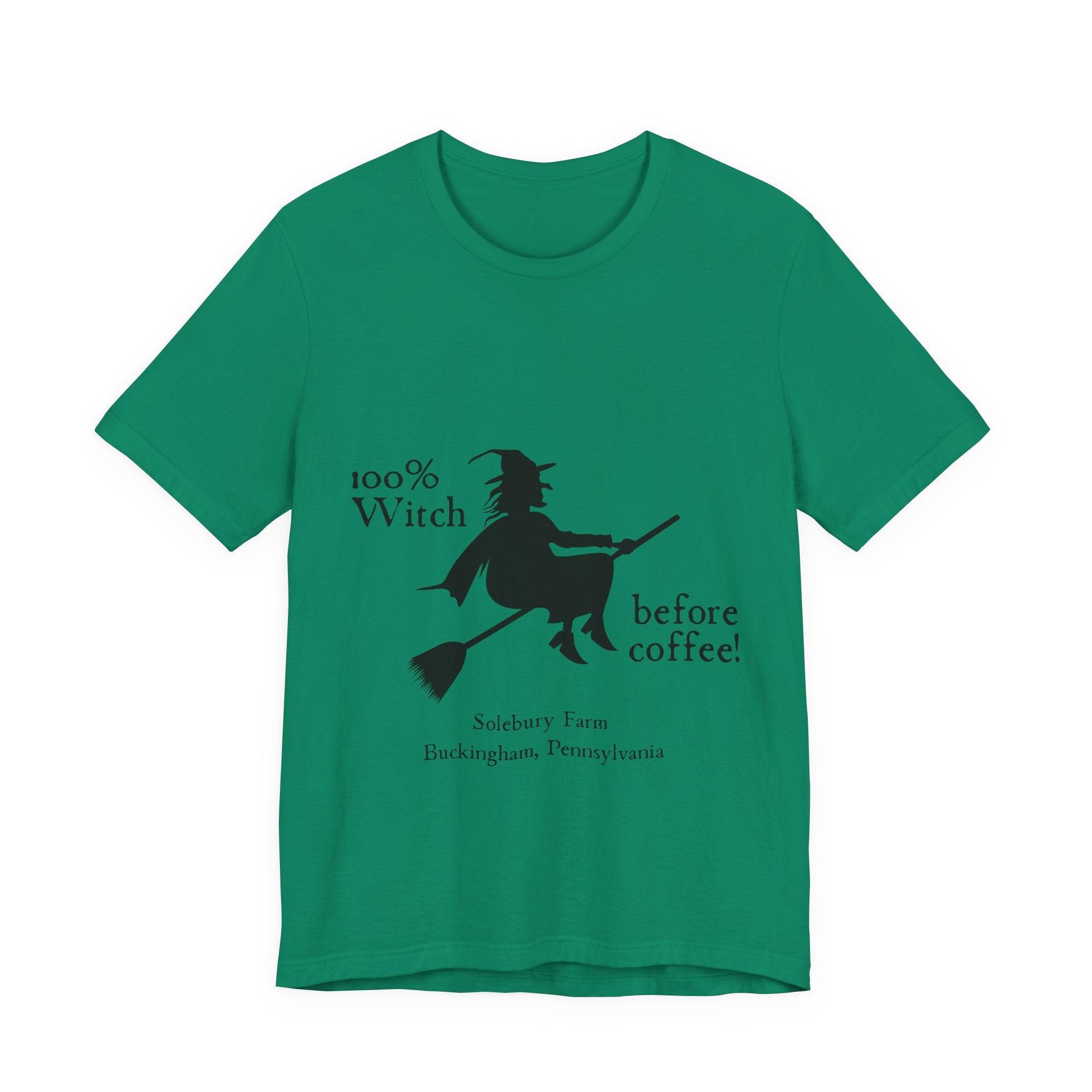 100% Witch Before Coffee Tee, Funny Witch Shirt, Halloween T-Shirt, Gift for Coffee Lovers, Unisex Jersey Tee