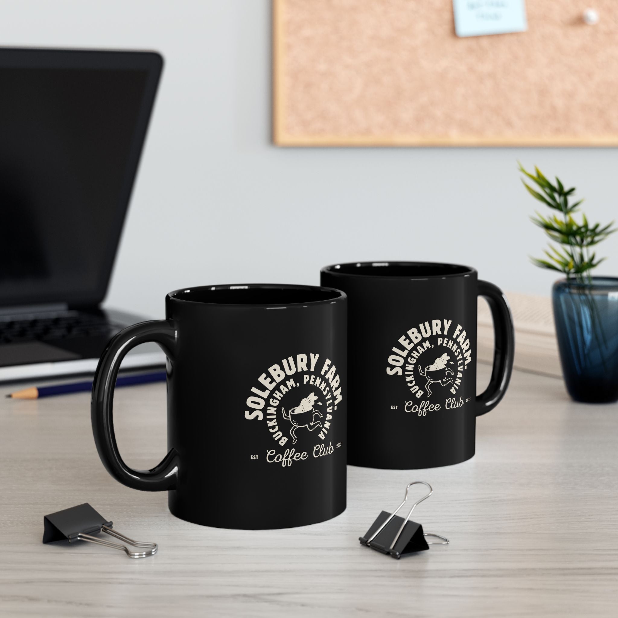 Solebury Coffee Club Black Mug | Custom Coffee Mug | Coffee Lover Gift | Home Office Decor | Funny Coffee Mug | 11oz, 15oz